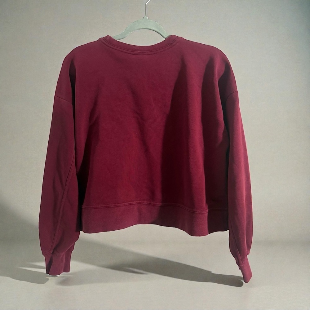 Nike Dri-FIT Get Fit Women's Cropped Swoosh Training Crew Size M Burgundy - Picture 3 of 10
